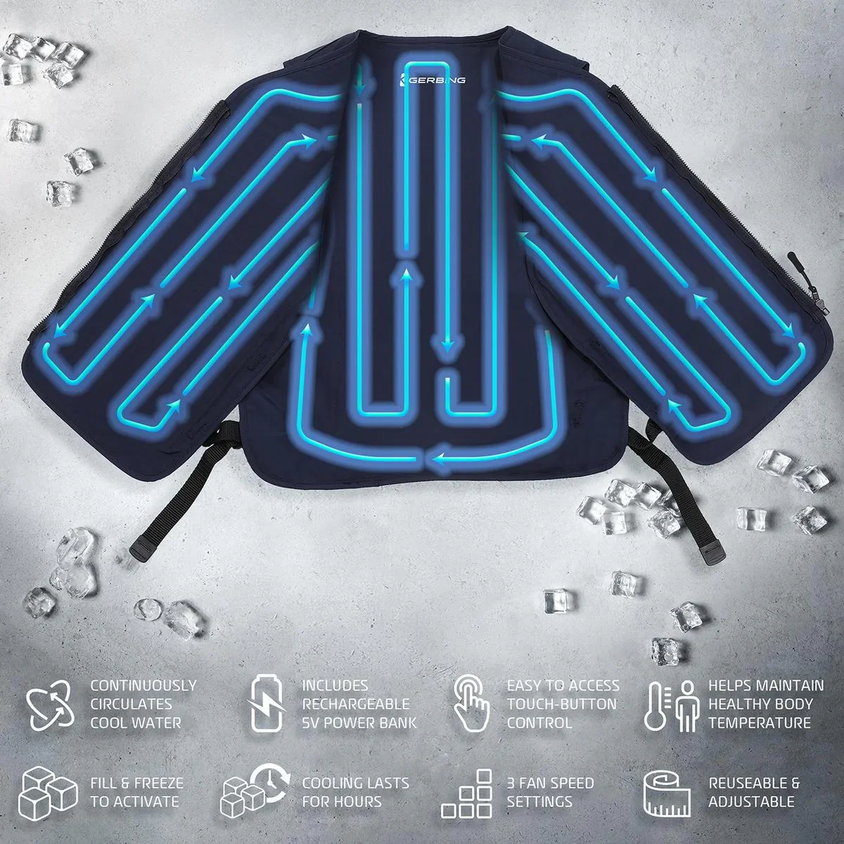 Gerbing 5V Touch Button Circulatory Cooling Vest - Image 5