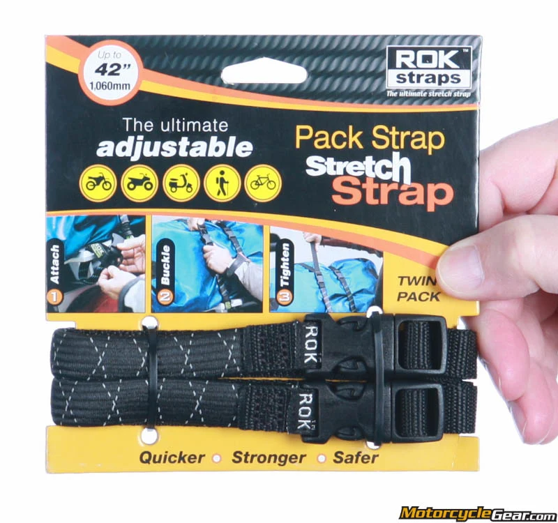 Rok Straps Stretch Strap 100585 ~ 2014-006; Black w/ Reflective Strips, 42" (BRF42)